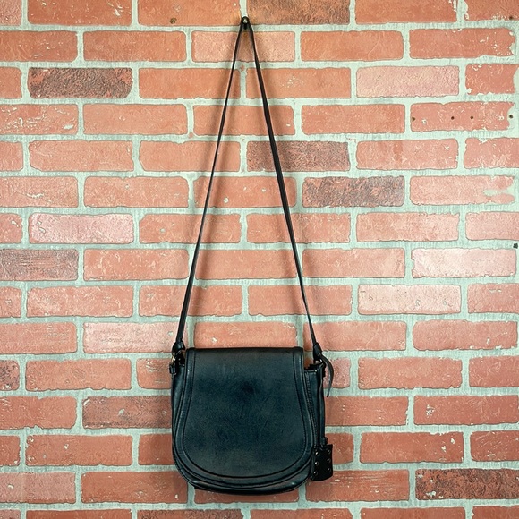Forever 21 Handbags - Boho Black Vegan Leather Crossbody Saddle Bag